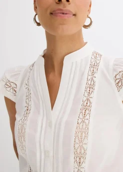 Damen bonprix Blusen & Tuniken|Shirts & Tops|Blusentop aus reiner Baumwolle