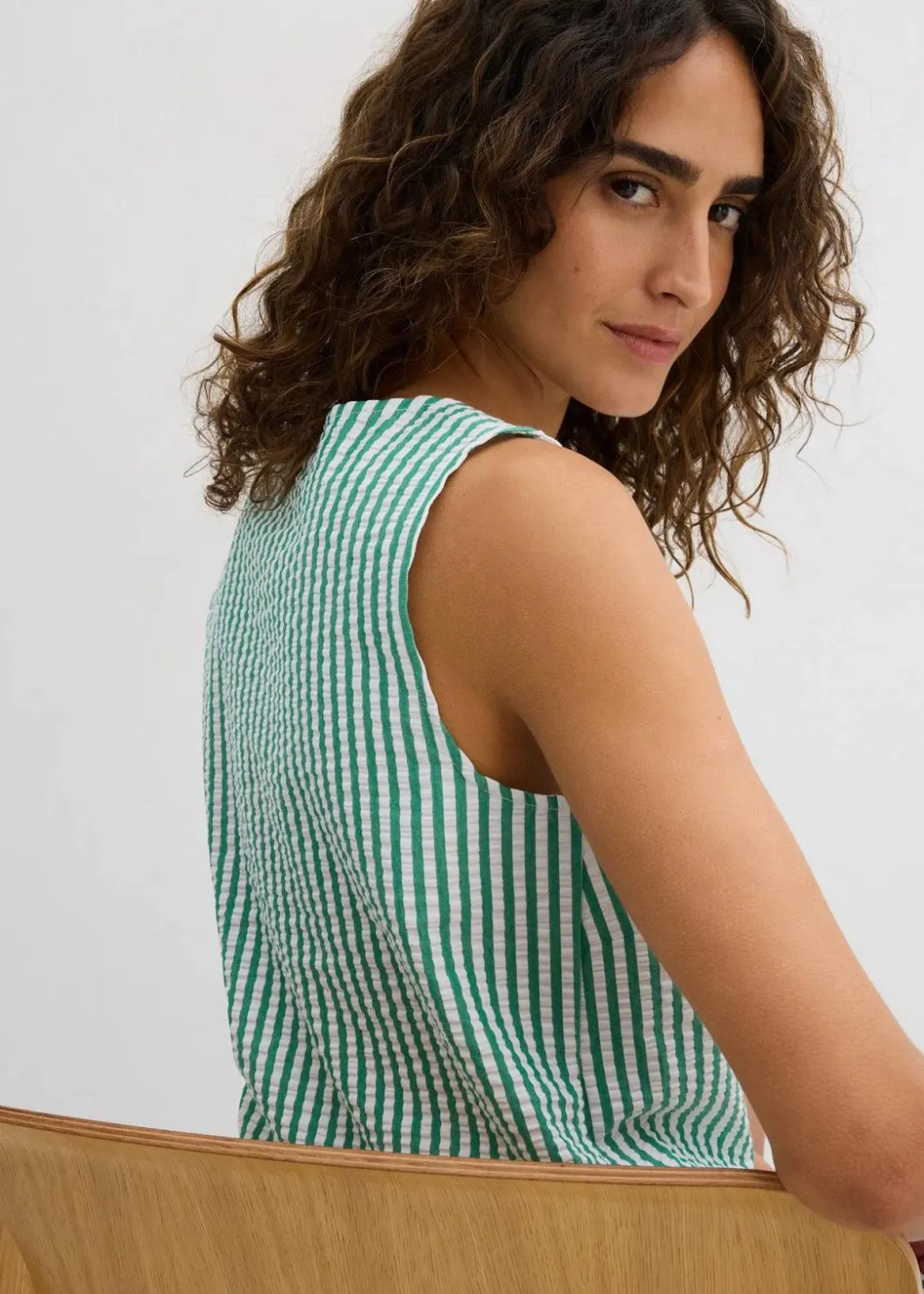 Damen bonprix Blusen & Tuniken|Bekleidung·Jacken & Mäntel|Blusentop aus reiner Baumwolle