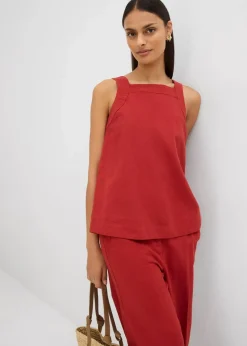 Hot Blusentop mit Bindedetail hinten aus Viskose-Mix Damen Shirts & Tops|Blusen & Tuniken