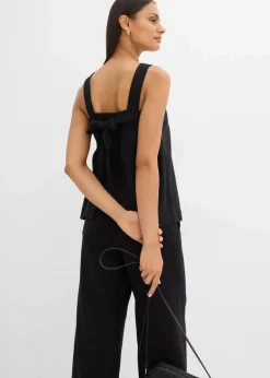 New Blusentop mit Bindedetail hinten aus Viskose-Mix Damen Bekleidung·Jacken & Mäntel|Blusen & Tuniken