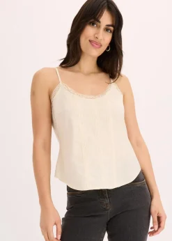 Damen bonprix Blusen & Tuniken|Shirts & Tops|Blusentop mit Lochstickerei aus reiner Baumwolle