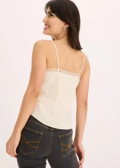 Damen bonprix Blusen & Tuniken|Shirts & Tops|Blusentop mit Lochstickerei aus reiner Baumwolle