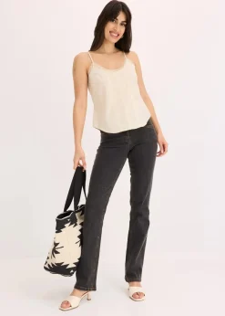 Damen bonprix Blusen & Tuniken|Shirts & Tops|Blusentop mit Lochstickerei aus reiner Baumwolle