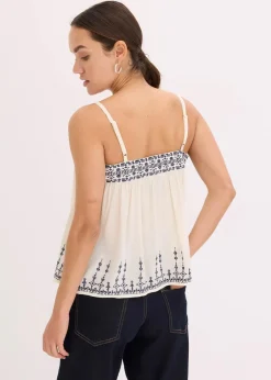Outlet Blusentop mit Stickerei Damen Shirts & Tops