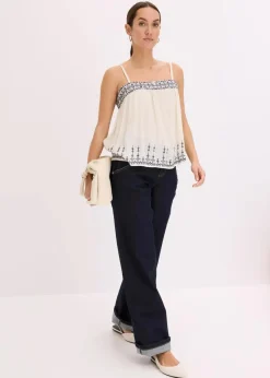 Outlet Blusentop mit Stickerei Damen Shirts & Tops