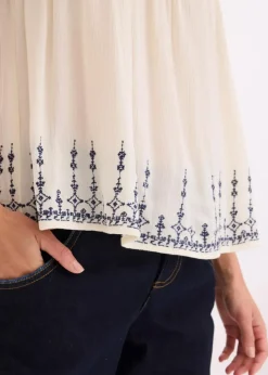 Outlet Blusentop mit Stickerei Damen Shirts & Tops