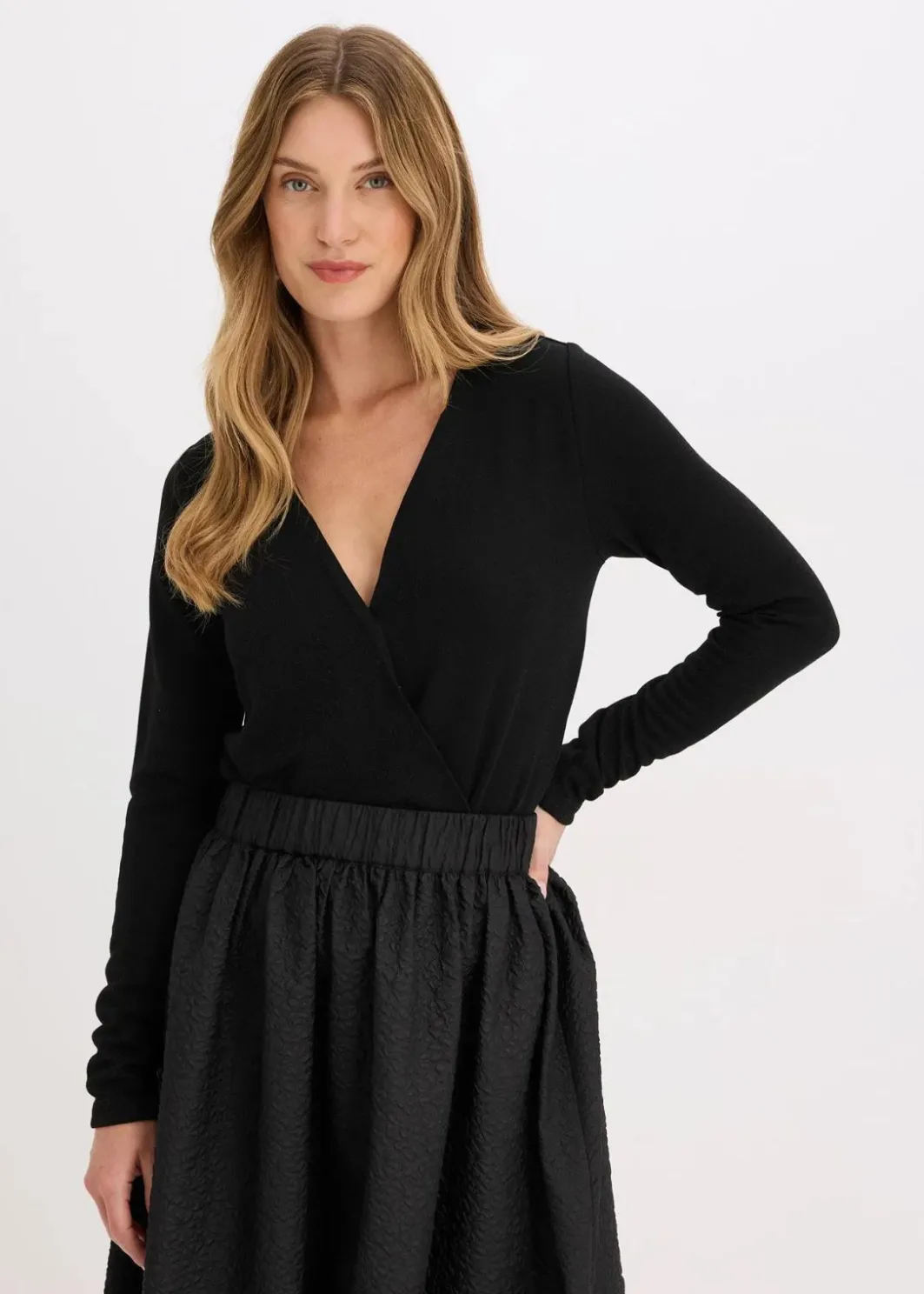 Damen bonprix Shirts & Tops|Body aus fließendem Viskose-Mix