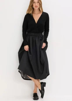 Damen bonprix Shirts & Tops|Body aus fließendem Viskose-Mix