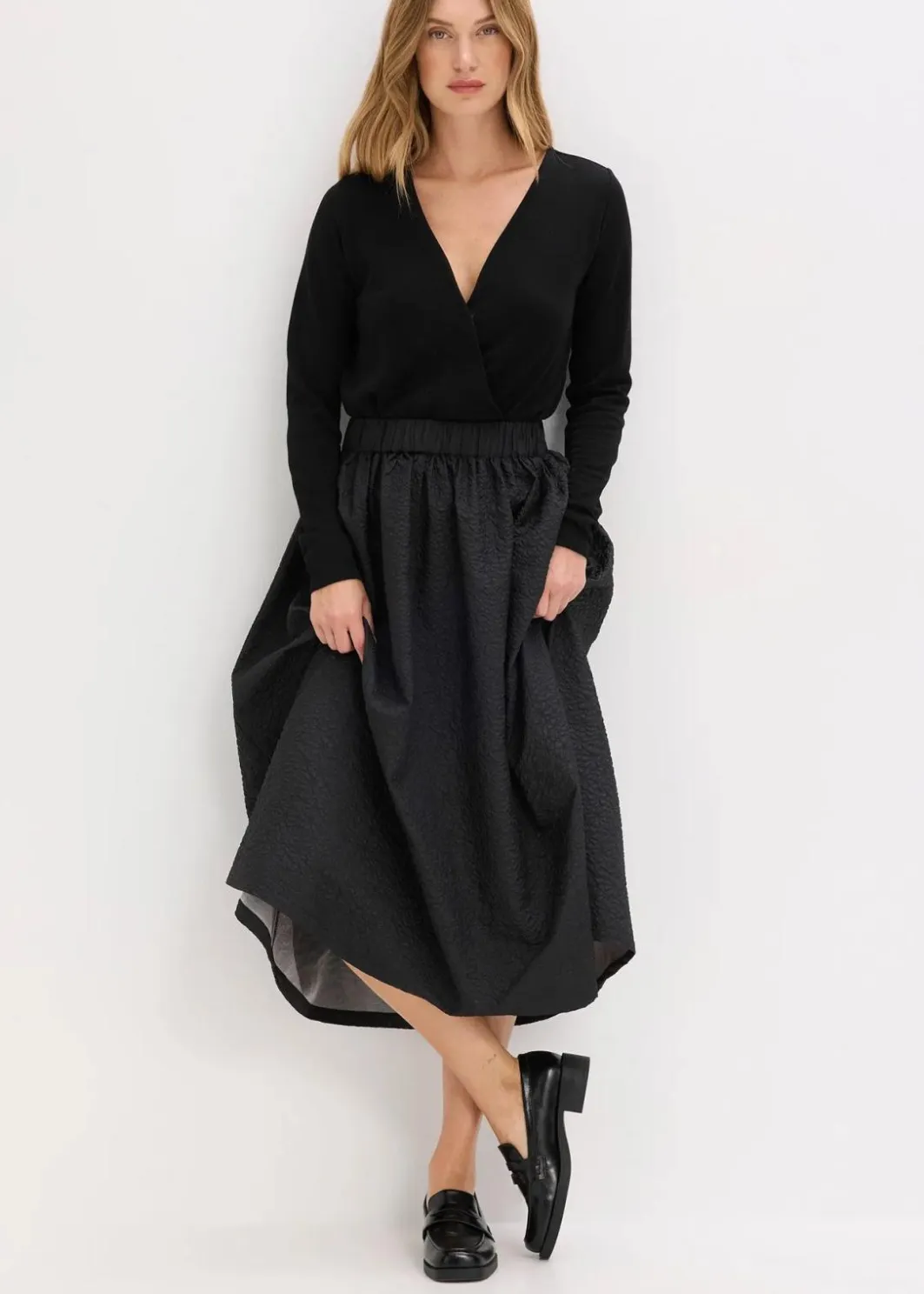 Damen bonprix Shirts & Tops|Body aus fließendem Viskose-Mix