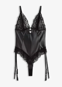 Discount Body mit Wetlook und abnehmbaren Strapshalter Damen Wäsche·Bodies|Bodies