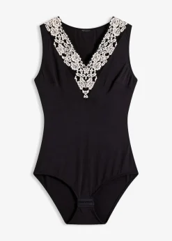 Damen bonprix Wäsche·Bodies|Bodies|Body ohne Bügel aus softem Modal mit Spitze