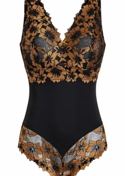 Damen bonprix Dessous|Bodies|Body ohne Bügel mit floraler Spitze