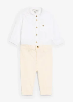 Kinder bonprix Hosen & Leggings|Shirts & Pullover|Body-Hemd und Chinohose aus reiner Baumwolle (2-tlg.Set)