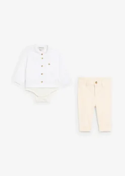 Kinder bonprix Hosen & Leggings|Shirts & Pullover|Body-Hemd und Chinohose aus reiner Baumwolle (2-tlg.Set)