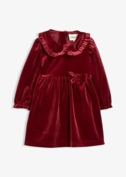 Kinder bonprix Overalls & Sets|Bio Baumwolle|Bodykleid aus Samt mit Bubikragen und Schleife