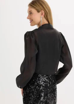 Damen bonprix Bekleidung·Hosen|Festliche Mode|Bolero aus feinem Tüll mit Binde-Detail