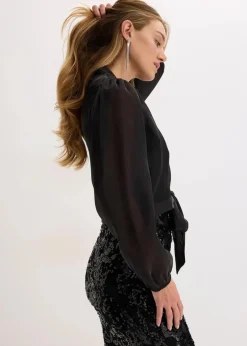 Damen bonprix Bekleidung·Hosen|Festliche Mode|Bolero aus feinem Tüll mit Binde-Detail