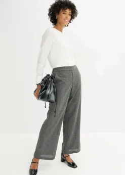 Damen bonprix Bekleidung·Kleider|Hosen|Bootcut Hose in Tweedoptik