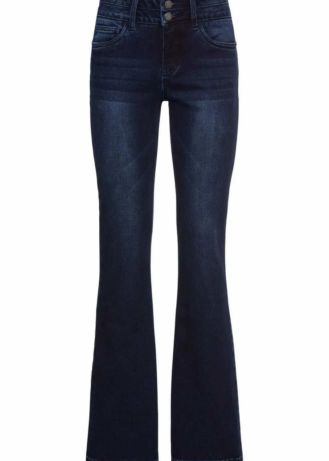 Damen bonprix Jeans|Kurzgrößen|Bootcut Jeans High Waist, Shaping-Ultra-Soft
