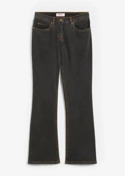 Damen bonprix Jeans|Kurzgrößen|Bootcut Jeans High Waist, Stretch