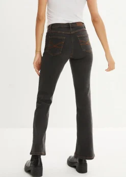 Damen bonprix Jeans|Kurzgrößen|Bootcut Jeans High Waist, Stretch