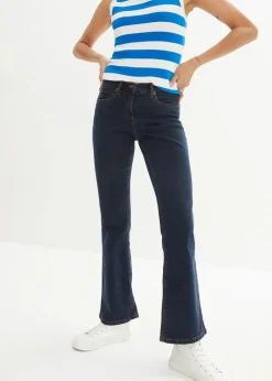 Damen bonprix Jeans|Kurzgrößen|Bootcut Jeans High Waist, Stretch
