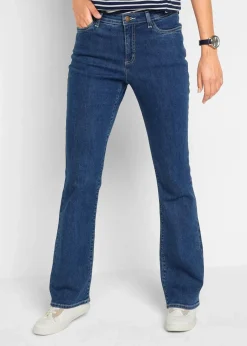 Damen bonprix Jeans|Bekleidung·Shirts & Tops|Bootcut Jeans Mid Waist, Bio-Baumwolle