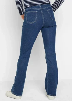 Damen bonprix Jeans|Bekleidung·Shirts & Tops|Bootcut Jeans Mid Waist, Bio-Baumwolle