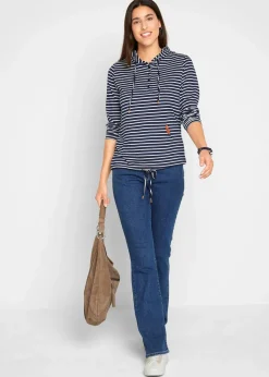 Damen bonprix Jeans|Bekleidung·Shirts & Tops|Bootcut Jeans Mid Waist, Bio-Baumwolle