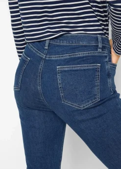 Damen bonprix Jeans|Bekleidung·Shirts & Tops|Bootcut Jeans Mid Waist, Bio-Baumwolle