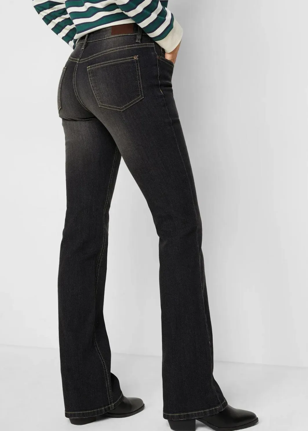 Damen bonprix Jeans|Bekleidung·Shirts & Tops|Bootcut Jeans Mid Waist, Komfort-Stretch