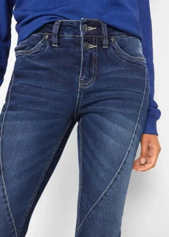 Damen bonprix Kurzgrößen|Bekleidung·Shirts & Tops|Bootcut Jeans Mid Waist, Stretch