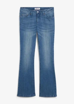 Damen bonprix Jeans|Kurzgrößen|Bootcut Jeans Mid Waist, Stretch