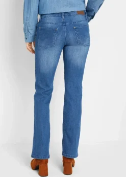 Damen bonprix Jeans|Kurzgrößen|Bootcut Jeans Mid Waist, Stretch