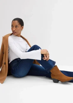Outlet Bootcut Jeans Mid Waist, Stretch Damen Kurzgrößen|Bekleidung·Shirts & Tops