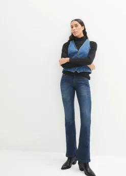 Damen bonprix Kurzgrößen|Bekleidung·Shirts & Tops|Bootcut Jeans Mid Waist, Stretch