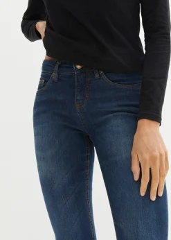 Damen bonprix Kurzgrößen|Bekleidung·Shirts & Tops|Bootcut Jeans Mid Waist, Stretch