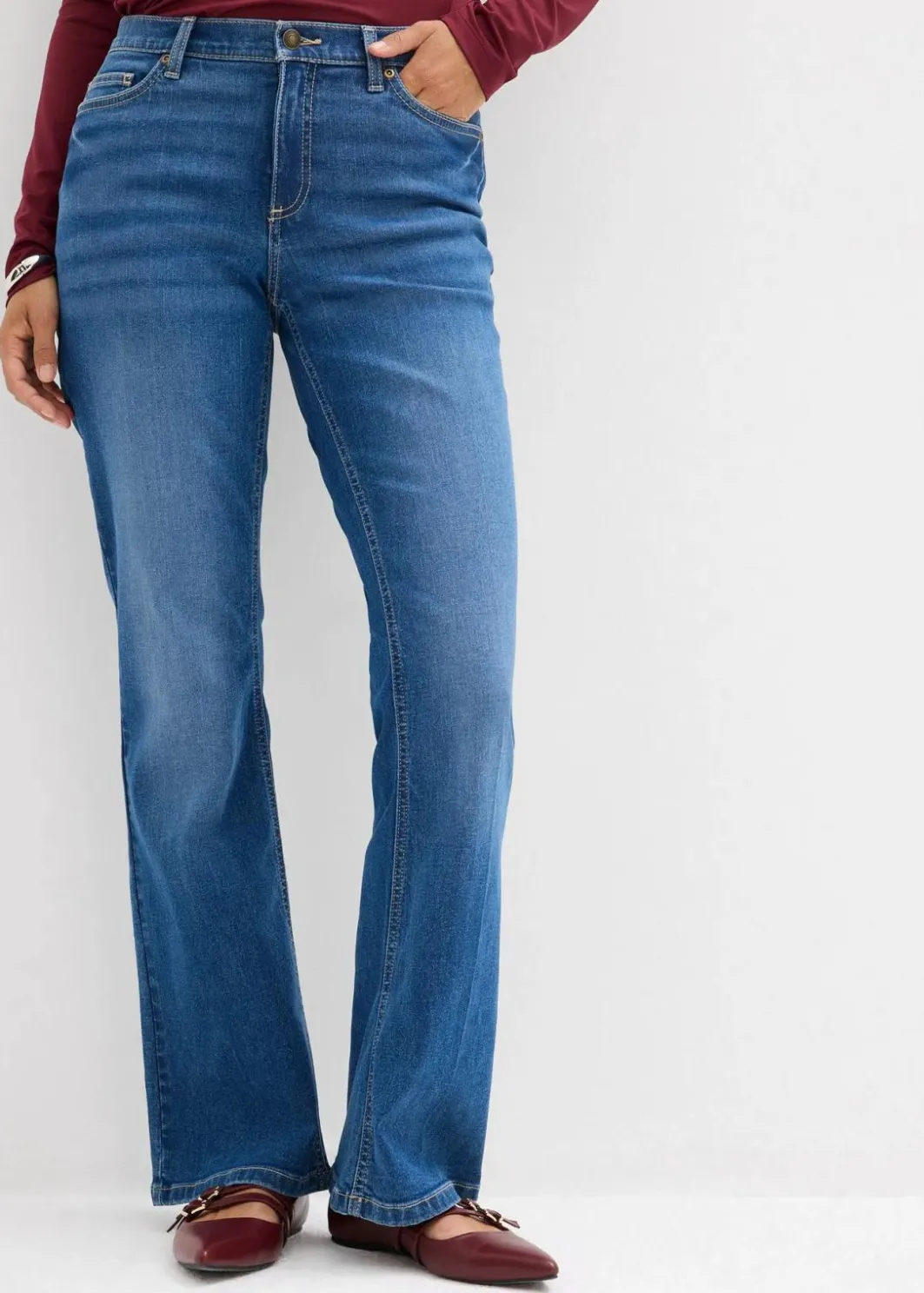 Damen bonprix Bekleidung·Shirts & Tops|Jeans|Bootcut-Jeans Mid Waist