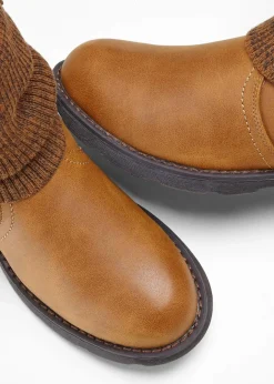 Damen bonprix Schuhe & Accessoires In Spezialgrößen·Schuhe In Übergröße|Boots|Boots mit Strickeinsatz