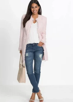 Damen bonprix Blazer|Bouclé Longblazer