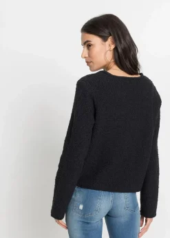Damen bonprix Pullover & Strickjacken|Strickmode|Bouclé Strickjacke