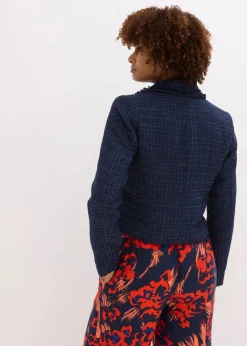Damen bonprix Bekleidung·Basics|Nachhaltigere Materialien|Bouclé-Blazer mit dekorativen Knöpfen
