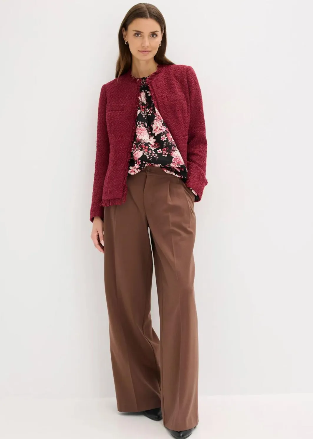 Damen bonprix Jacken & Mäntel|Bekleidung·Hosen|Bouclé-Jacke