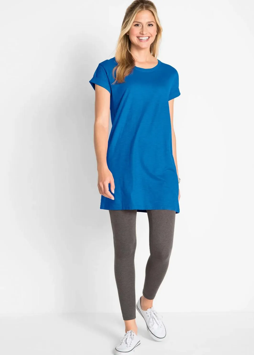 Discount Boxy-Longshirt mit kurzen Ärmeln Damen Shirts & Tops|Basics