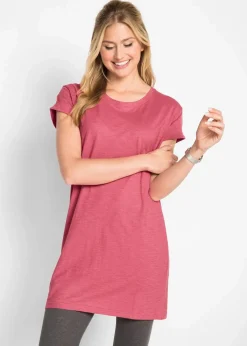 Clearance Boxy-Longshirt mit kurzen Ärmeln Damen Shirts & Tops|Basics