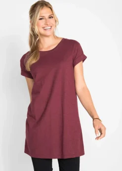 Damen bonprix Shirts & Tops|Basics|Boxy-Longshirt mit kurzen Ärmeln