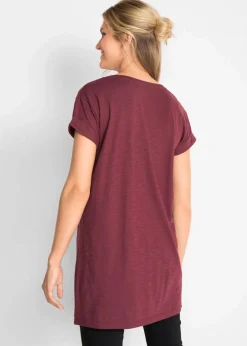 Damen bonprix Shirts & Tops|Basics|Boxy-Longshirt mit kurzen Ärmeln