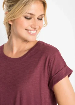 Damen bonprix Shirts & Tops|Basics|Boxy-Longshirt mit kurzen Ärmeln