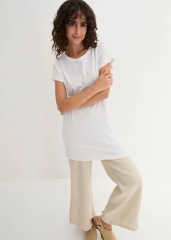 Damen bonprix Shirts & Tops|Basics|Boxy-Longshirt mit kurzen Ärmeln