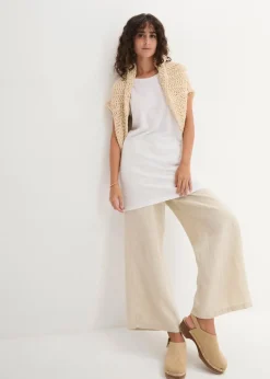 Damen bonprix Shirts & Tops|Basics|Boxy-Longshirt mit kurzen Ärmeln